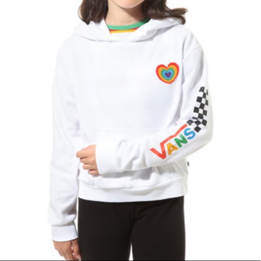 Vans girls plush heart hoodie size L